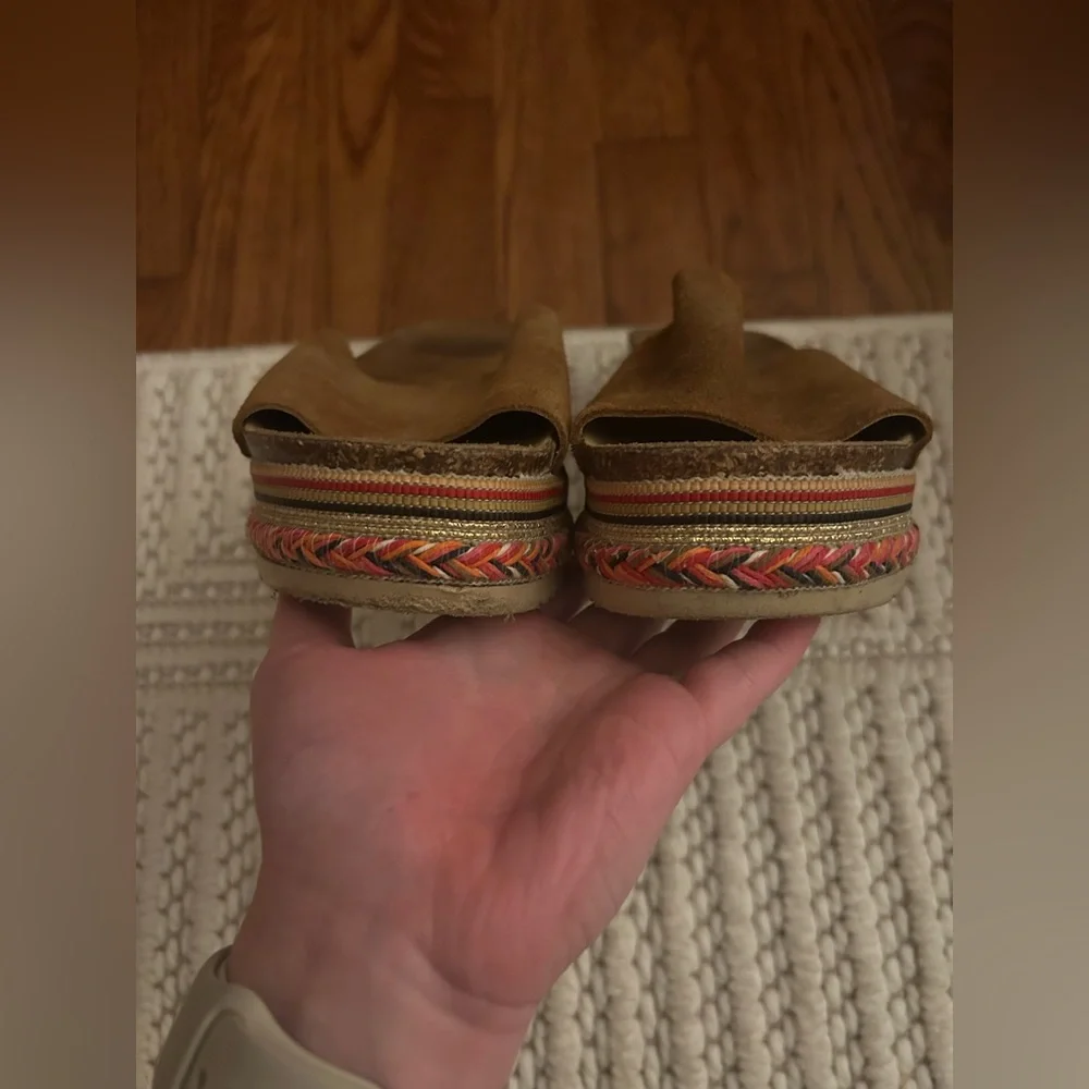 Women’s Boho Bohemian Brown Y2K Inspired Granola Hippie Wedge Flip Flop Sandals